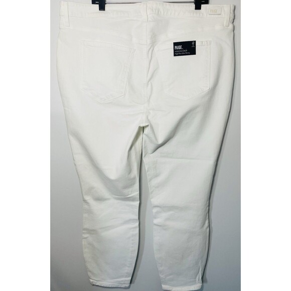 Paige Hoxton Crop High Rise Ultra Skinny Jeans Women’s 18W Plus Crisp White - Picture 6 of 16
